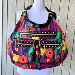 Betsey Johnson Floral Tote Bag - Black, Red, Yellow, Green, Purple